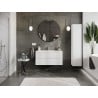Mexen Rivel meuble de salle de bains 100 cm avec lavabo Vela, 2 tiroirs, rainuré, blanc mat - 91A20-10047-2-BFF01-W23M01