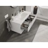 Mexen Rivel meuble de salle de bains 100 cm avec lavabo Vela, 2 tiroirs, rainuré, blanc mat - 91A20-10047-2-BFF01-W23M01