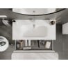 Mexen Rivel meuble de salle de bains 100 cm avec lavabo Vela, 2 tiroirs, rainuré, blanc mat - 91A20-10047-2-BFF01-W23M01