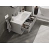 Mexen Rivel meuble de salle de bains 100 cm avec lavabo Vela, 2 tiroirs, cannelé, gris mat/blanc mat