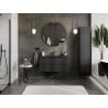 Mexen Rivel meuble de salle de bain 100 cm avec lavabo Vela, 2 tiroirs, rainuré, noir mat - 91A20-10047-2-BFF71-W23M71