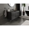 Mexen Rivel meuble de salle de bain 100 cm avec lavabo Vela, 2 tiroirs, rainuré, noir mat - 91A20-10047-2-BFF71-W23M71
