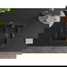 Mexen Carlos évier en granit à 1,5 cuve 582 x 475 mm, Noir/ Argent métallique, siphon Noir - 6518581500-73-B