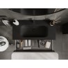 Mexen Rivel meuble de salle de bain 100 cm avec lavabo Vela, 2 tiroirs, rainuré, noir mat - 91A20-10047-2-BFF71-W23M71