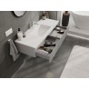 Mexen Rivel armoire de salle de bains 120 cm avec lavabo Otis, 1 tiroir, rainuré, gris mat/blanc mat