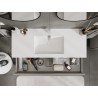 Mexen Rivel armoire de salle de bains 120 cm avec lavabo Otis, 1 tiroir, rainuré, gris mat/blanc mat