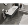 Mexen Rivel armoire de salle de bain 120 cm avec lavabo Otis, 1 tiroir, rainurée, graphite mat/blanc mat -