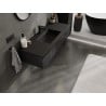 Mexen Rivel meuble de salle de bains 120 cm avec lavabo Otis, 1 tiroir, rainuré, noir mat - 91A20-12023-1-BF71-W18M71