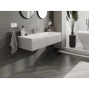 Mexen Rivel armoire de salle de bain 120 cm avec lavabo Vela, 1 tiroir, rainurée, gris mat/blanc mat