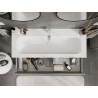 Mexen Rivel armoire de salle de bain 120 cm avec lavabo Vela, 1 tiroir, rainurée, gris mat/blanc mat