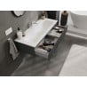 Mexen Rivel meuble de salle de bain 120 cm avec lavabo Vela, 1 tiroir, nervuré, graphite mat/blanc mat -
