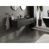 Mexen Rivel meuble de salle de bain 120 cm avec lavabo Vela, 1 tiroir, rainuré, noir mat - 91A20-12023-1-BF71-W23M71