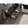 Mexen Rivel meuble de salle de bain 120 cm avec lavabo Vela, 1 tiroir, rainuré, noir mat - 91A20-12023-1-BF71-W23M71