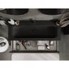 Mexen Rivel meuble de salle de bain 120 cm avec lavabo Vela, 1 tiroir, rainuré, noir mat - 91A20-12023-1-BF71-W23M71
