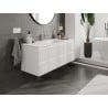 Mexen Rivel meuble de salle de bain 120 cm avec lavabo Otis, 2 tiroirs, rainuré, blanc mat - 91A20-12047-2-BFF01-W18M01