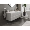 Mexen Rivel meuble de salle de bain 120 cm avec lavabo Otis, 2 tiroirs, rainuré, gris mat/blanc mat - 91A20-12047-2-BFF62-W18M0