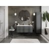 Mexen Rivel meuble de salle de bain 120 cm avec lavabo Otis, 2 tiroirs, rainuré, graphite mat/blanc mat -