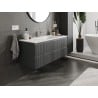 Mexen Rivel meuble de salle de bain 120 cm avec lavabo Otis, 2 tiroirs, rainuré, graphite mat/blanc mat -