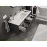 Mexen Rivel meuble de salle de bain 120 cm avec lavabo Otis, 2 tiroirs, rainuré, graphite mat/blanc mat -