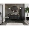 Mexen Rivel meuble de salle de bain 120 cm avec lavabo Otis, 2 tiroirs, rainuré, noir mat - 91A20-12047-2-BFF71-W18M71