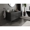 Mexen Rivel armoire de salle de bain 120 cm avec lavabo Otis, 2 tiroirs, rainurée, noir mat - 91A20-12047-2-BFF71-W18M71
