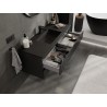 Mexen Rivel armoire de salle de bain 120 cm avec lavabo Otis, 2 tiroirs, rainurée, noir mat - 91A20-12047-2-BFF71-W18M71