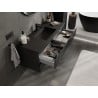 Mexen Rivel meuble de salle de bain 120 cm avec lavabo Otis, 2 tiroirs, rainuré, noir mat - 91A20-12047-2-BFF71-W18M71
