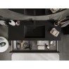 Mexen Rivel armoire de salle de bain 120 cm avec lavabo Otis, 2 tiroirs, rainurée, noir mat - 91A20-12047-2-BFF71-W18M71
