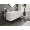 Mexen Rivel meuble de salle de bain 120 cm avec lavabo Vela, 2 tiroirs, rainuré, blanc mat - 91A20-12047-2-BFF01-W23M01