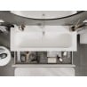 Mexen Rivel meuble de salle de bain 120 cm avec lavabo Vela, 2 tiroirs, rainuré, blanc mat - 91A20-12047-2-BFF01-W23M01