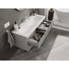 Mexen Rivel meuble de salle de bains 120 cm avec lavabo Vela, 2 tiroirs, rainuré, gris mat/blanc mat -