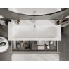 Mexen Rivel meuble de salle de bains 120 cm avec lavabo Vela, 2 tiroirs, rainuré, gris mat/blanc mat -