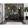 Mexen Rivel meuble de salle de bain 120 cm avec lavabo Vela, 2 tiroirs, rainuré, noir mat - 91A20-12047-2-BFF71-W23M71