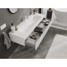 Mexen Rivel meuble de salle de bain 140 cm avec lavabo Vela, 1 tiroir, rainuré, blanc mat - 91A20-14023-1-BF01-W23M01