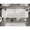 Mexen Rivel meuble de salle de bain 140 cm avec lavabo Vela, 1 tiroir, rainuré, blanc mat - 91A20-14023-1-BF01-W23M01