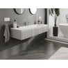 Mexen Rivel meuble de salle de bain 140 cm avec lavabo Vela, 1 tiroir, rainuré, gris mat/blanc mat - 91A20-14023-1-BF62-W23M01