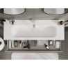Mexen Rivel meuble de salle de bain 140 cm avec lavabo Vela, 1 tiroir, rainuré, gris mat/blanc mat - 91A20-14023-1-BF62-W23M01