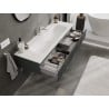 Mexen Rivel meuble de salle de bain 140 cm avec lavabo Vela, 1 tiroir, rainuré, graphite mat/blanc mat -
