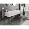 Mexen Rivel meuble de salle de bain 140 cm avec lavabo Otis, 1 tiroir, rainuré, blanc mat - 91A20-14023-1-BF01-W18M01