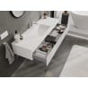 Mexen Rivel meuble de salle de bain 140 cm avec lavabo Otis, 1 tiroir, rainuré, blanc mat - 91A20-14023-1-BF01-W18M01