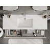 Mexen Rivel meuble de salle de bain 140 cm avec lavabo Otis, 1 tiroir, rainuré, blanc mat - 91A20-14023-1-BF01-W18M01