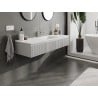 Mexen Rivel meuble de salle de bain 140 cm avec lavabo Otis, 1 tiroir, rainuré, gris mat/blanc mat - 91A20-14023-1-BF62-W18M01