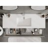 Mexen Rivel meuble de salle de bain 140 cm avec lavabo Otis, 1 tiroir, rainuré, gris mat/blanc mat - 91A20-14023-1-BF62-W18M01