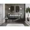 Mexen Rivel meuble de salle de bain 140 cm avec lavabo Otis, 1 tiroir, rainuré, graphite mat/blanc mat -