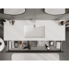 Mexen Rivel meuble de salle de bain 140 cm avec lavabo Otis, 1 tiroir, rainuré, graphite mat/blanc mat -