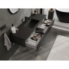 Mexen Rivel meuble de salle de bain 140 cm avec lave-mains Otis, 1 tiroir, rainuré, noir mat - 91A20-14023-1-BF71-W18M71