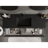 Mexen Rivel meuble de salle de bain 140 cm avec lave-mains Otis, 1 tiroir, rainuré, noir mat - 91A20-14023-1-BF71-W18M71