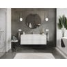 Mexen Rivel meuble de salle de bain 140 cm avec lavabo Otis, 2 tiroirs, rainuré, blanc mat - 91A20-14047-2-BFF01-W18M01