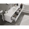 Mexen Rivel meuble de salle de bain 140 cm avec lavabo Otis, 2 tiroirs, rainuré, blanc mat - 91A20-14047-2-BFF01-W18M01