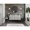 Mexen Rivel armoire de salle de bains 140 cm avec lavabo Otis, 2 tiroirs, rainurée, gris mat/blanc mat -